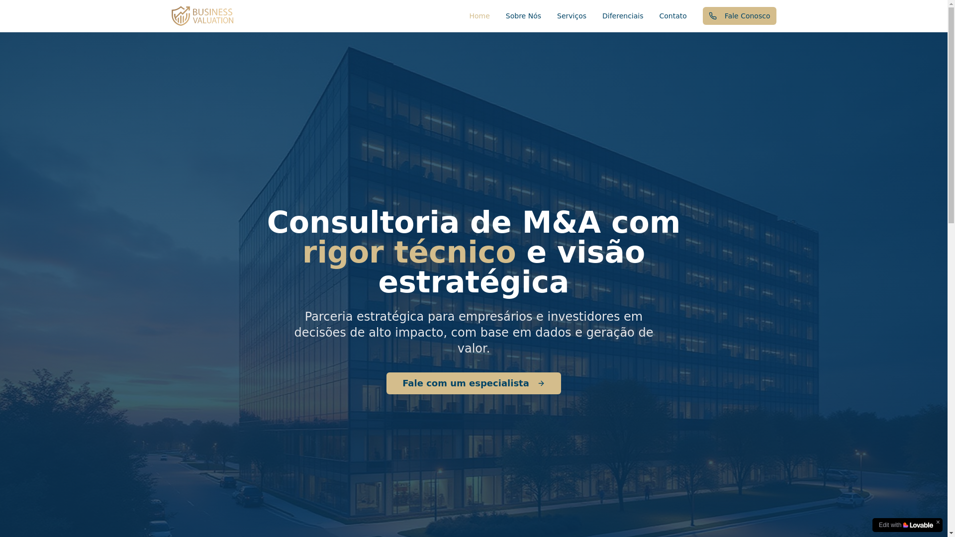website screenshot of https://busvaluation.com.br/