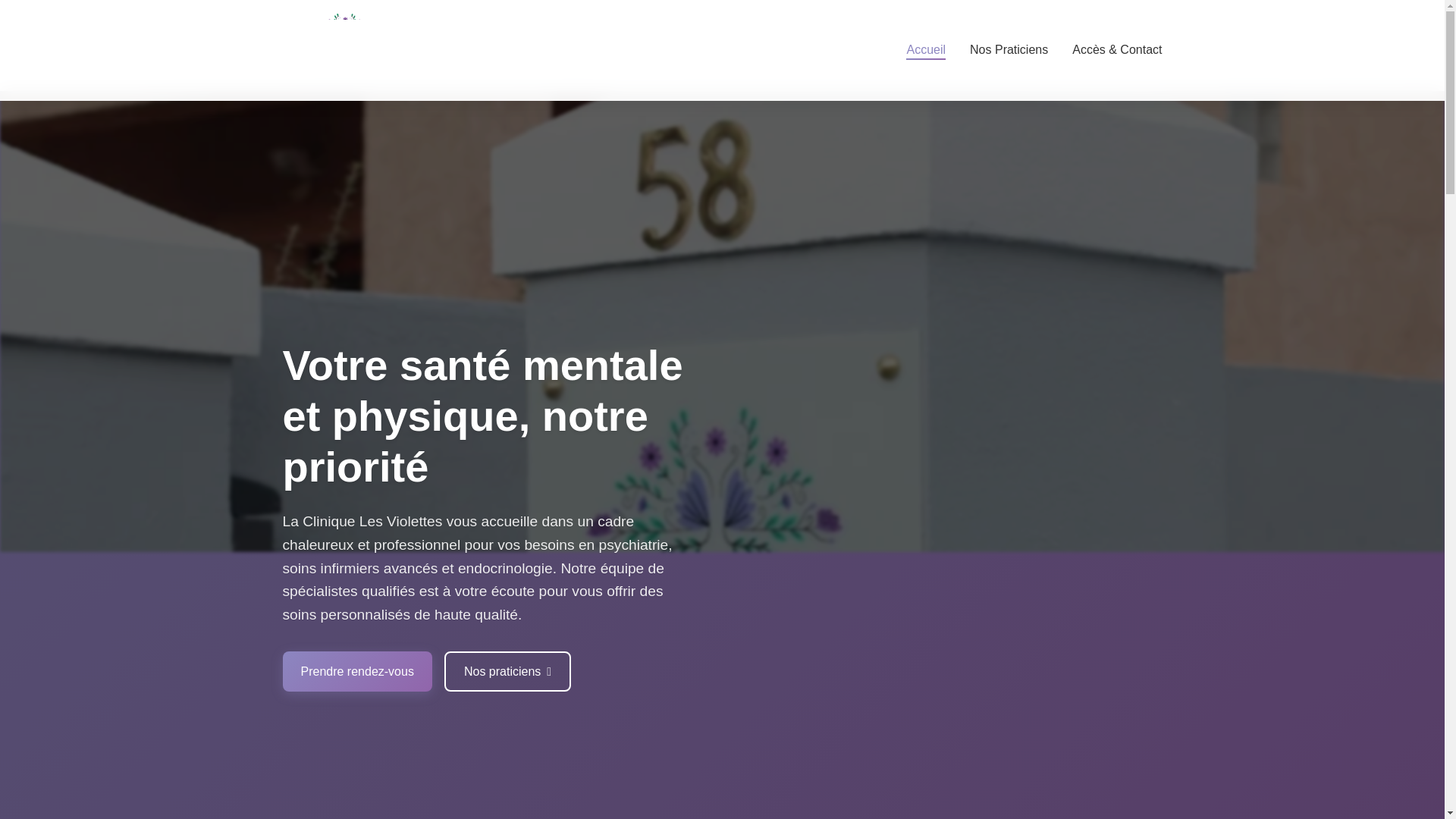 website screenshot of https://cliniquelesviolettes.fr/