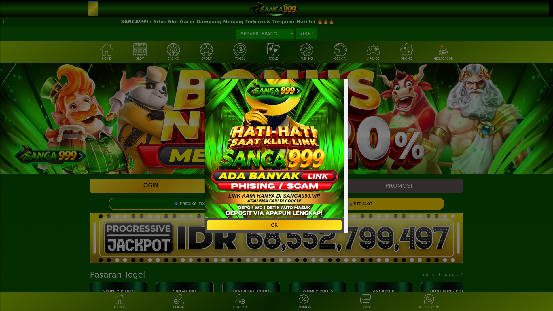 website screenshot of https://sanca999abadi.xyz/