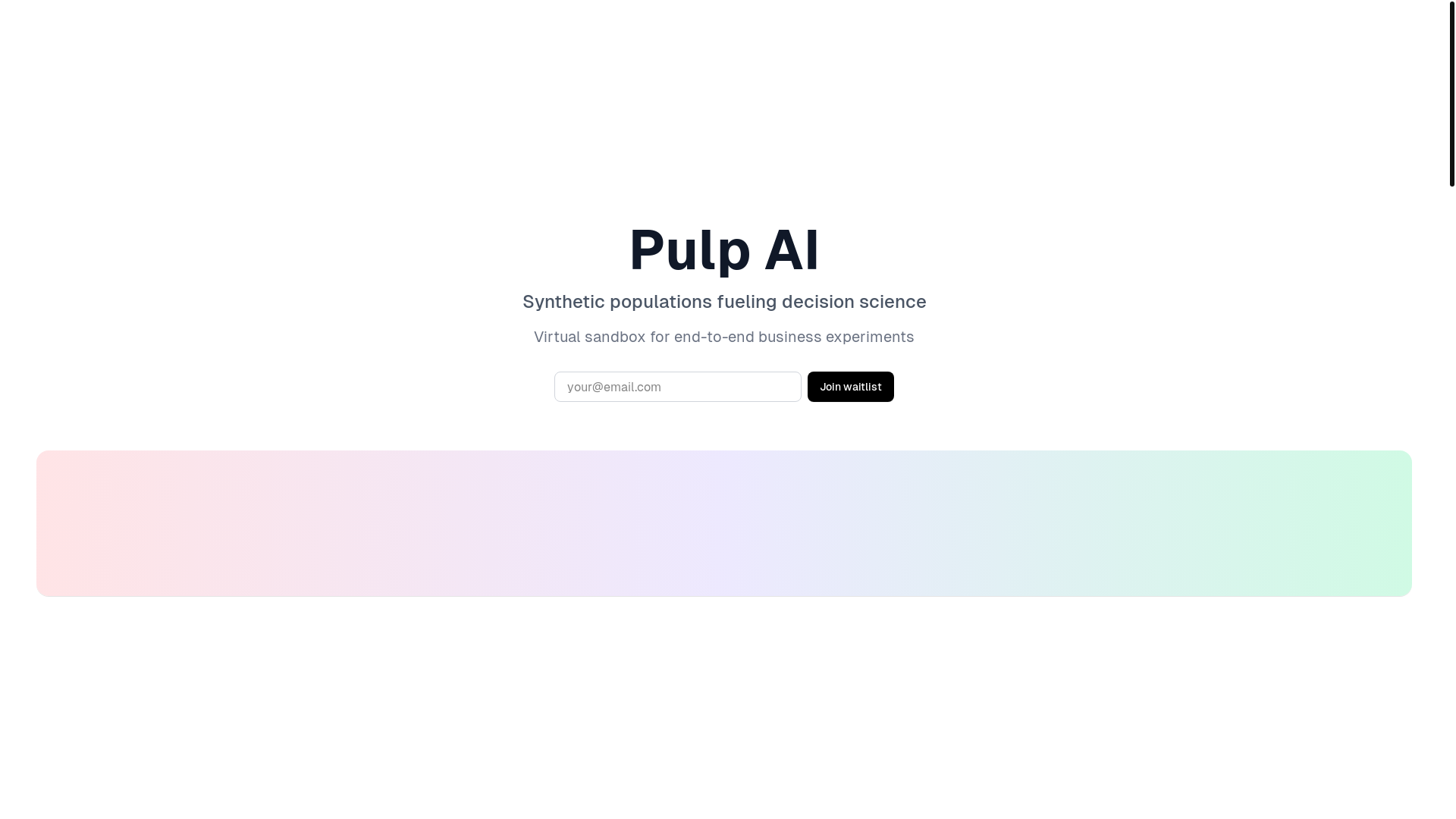 website screenshot of https://pulp-ai-landing.pages.dev/