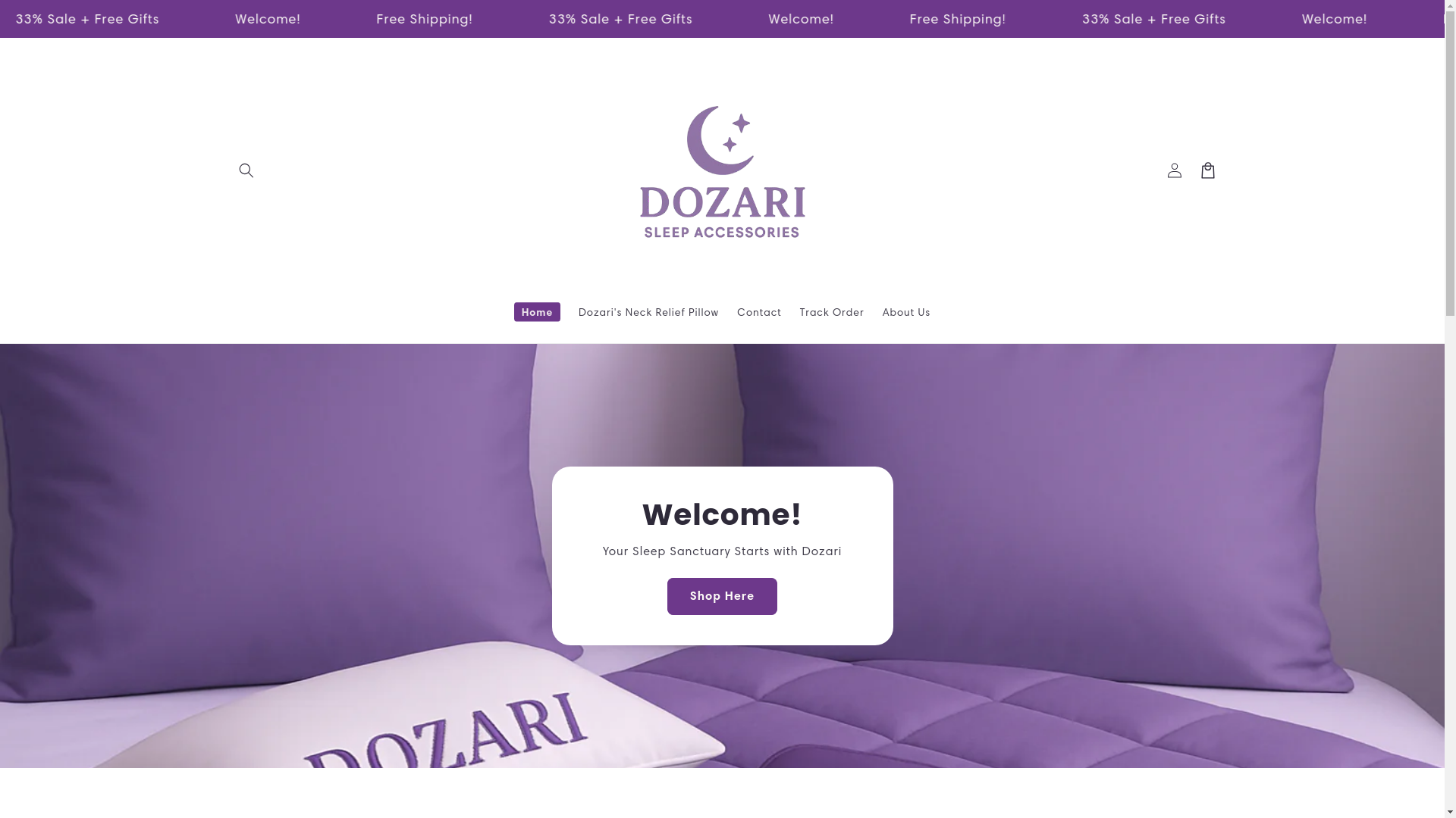 website screenshot of https://dozaristore.com/