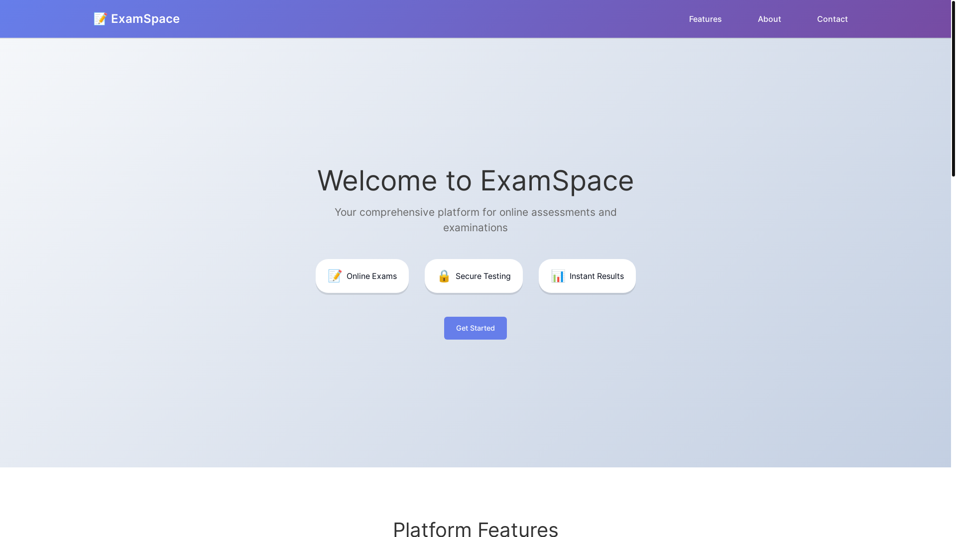 website screenshot of https://exam-space.pages.dev/