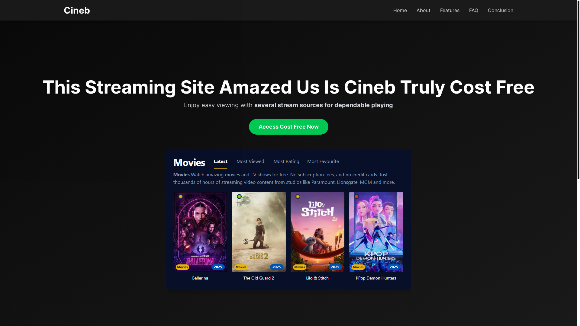 website screenshot of https://cineb-grba.pages.dev/