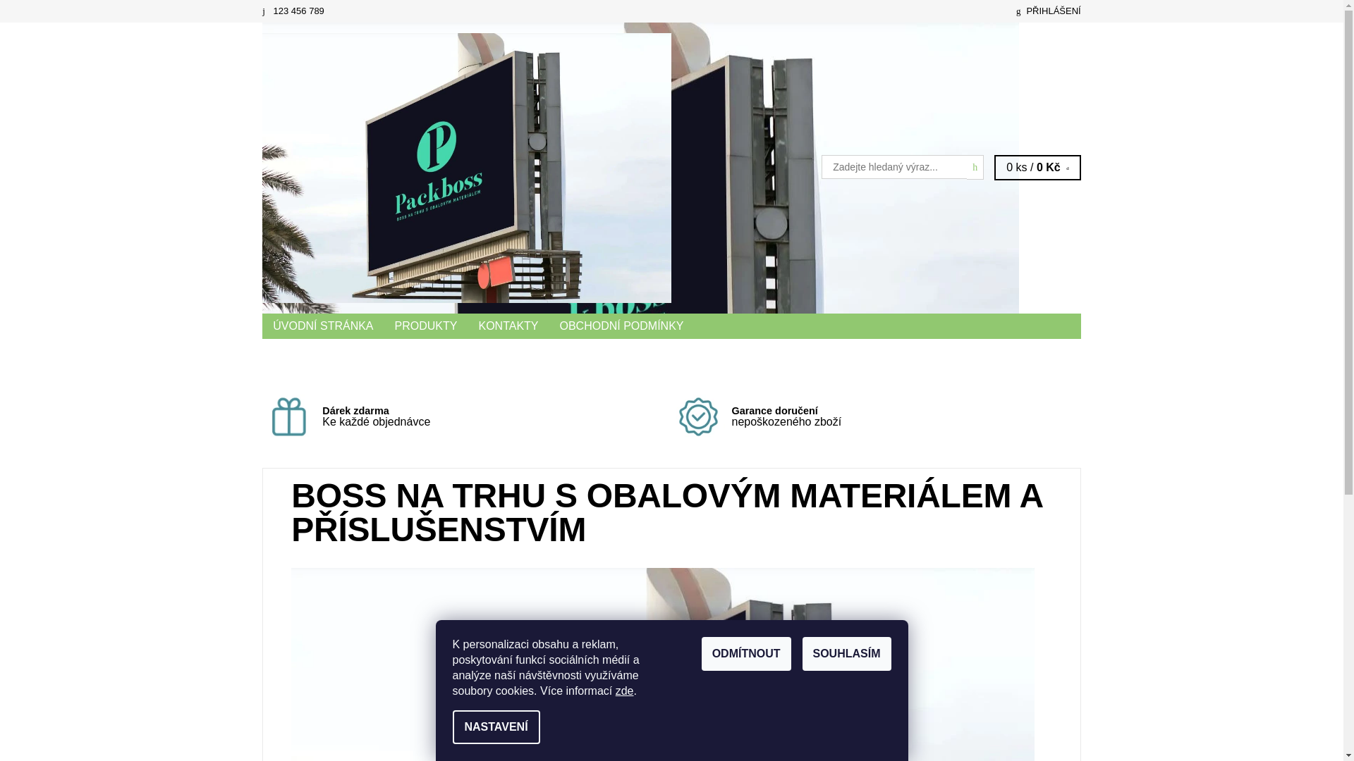 website screenshot of https://packboss.cz/