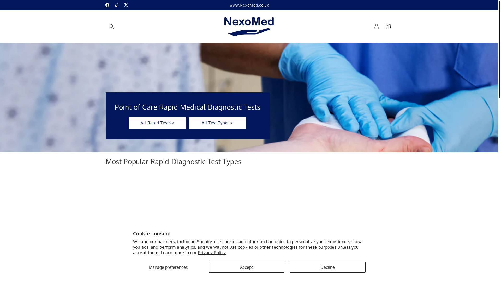 website screenshot of https://nexomed.co.uk/