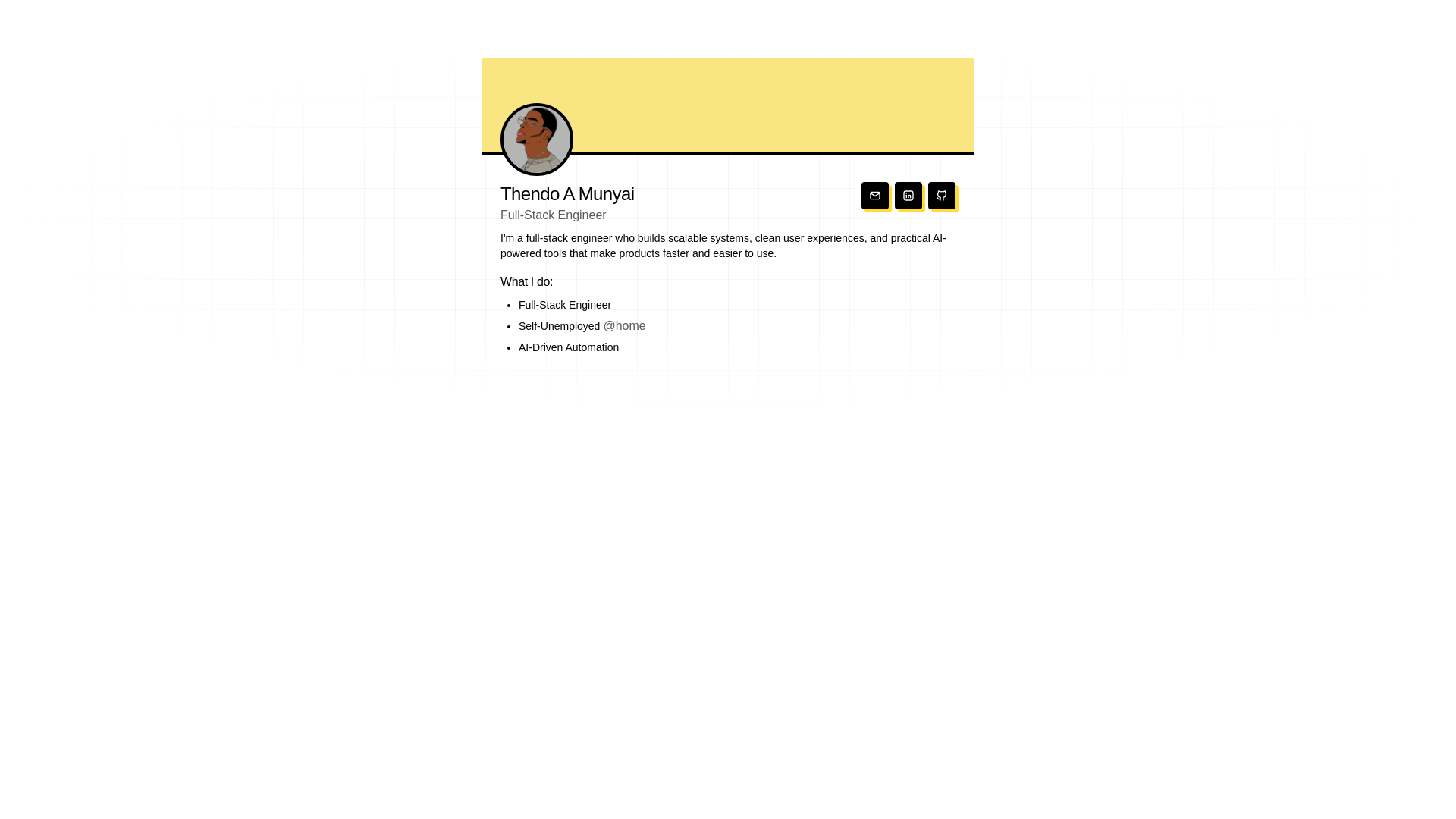 website screenshot of https://tamunyai.xyz/