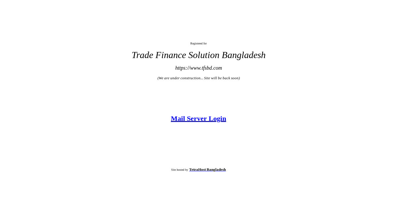 website screenshot of http://tfsbd.com/