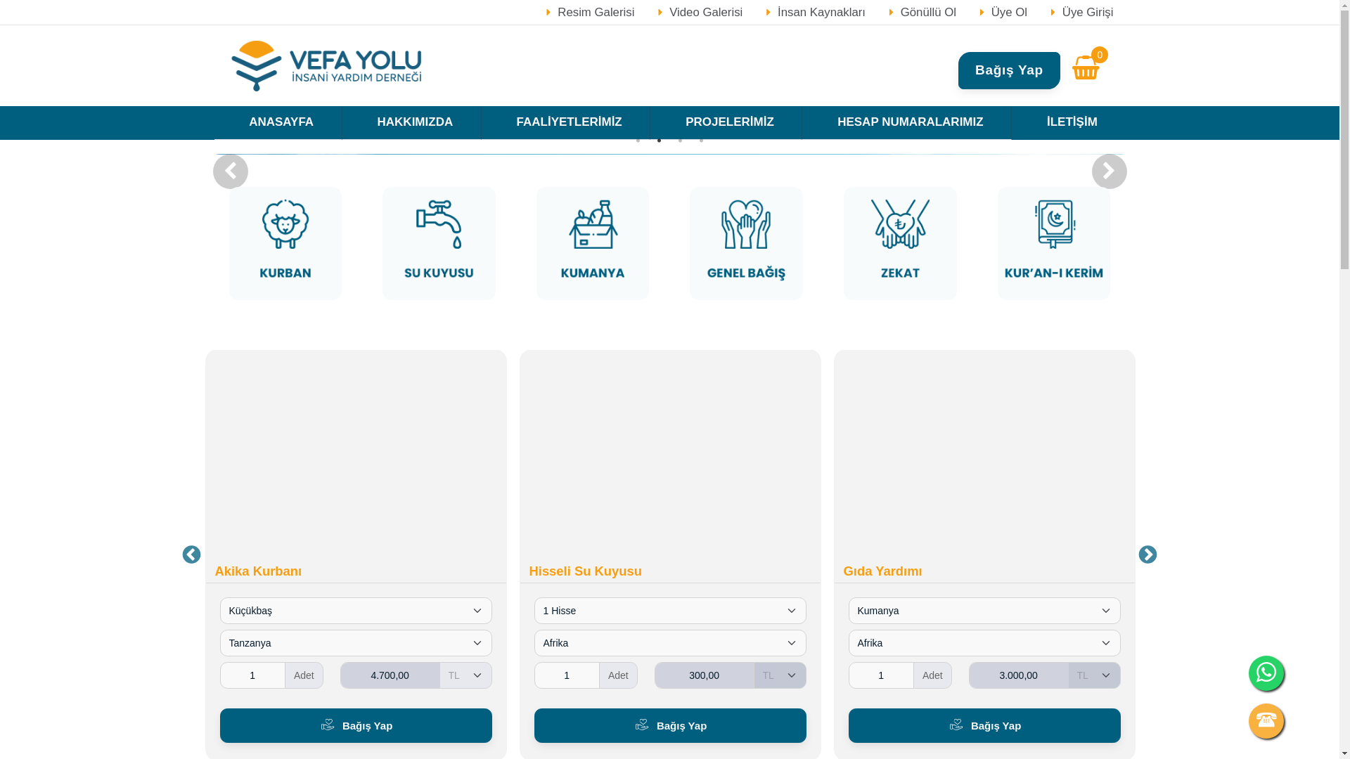 website screenshot of https://vefayolu.org.tr/
