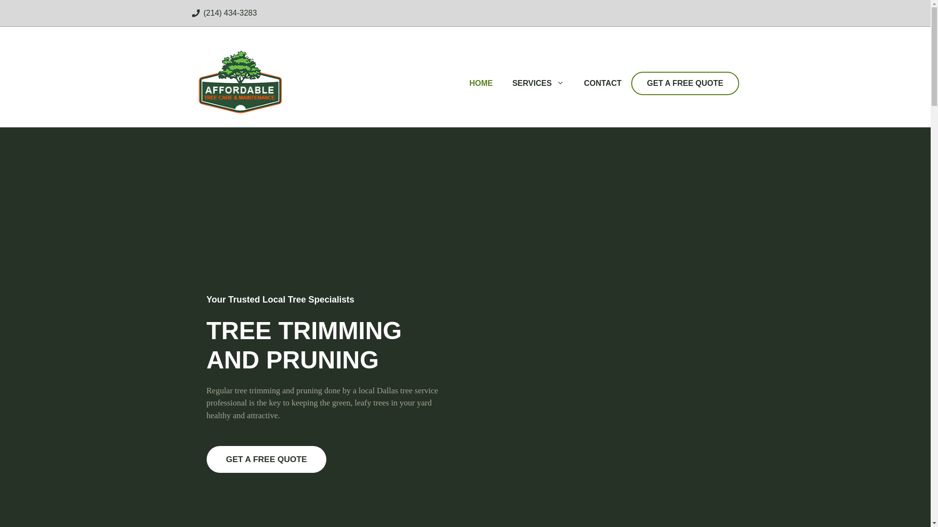 website screenshot of https://affordabletreeservicedallas.com/