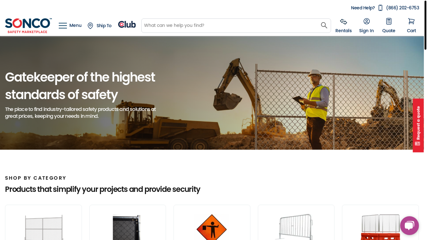website screenshot of https://www.soncocrowdcontrol.com/