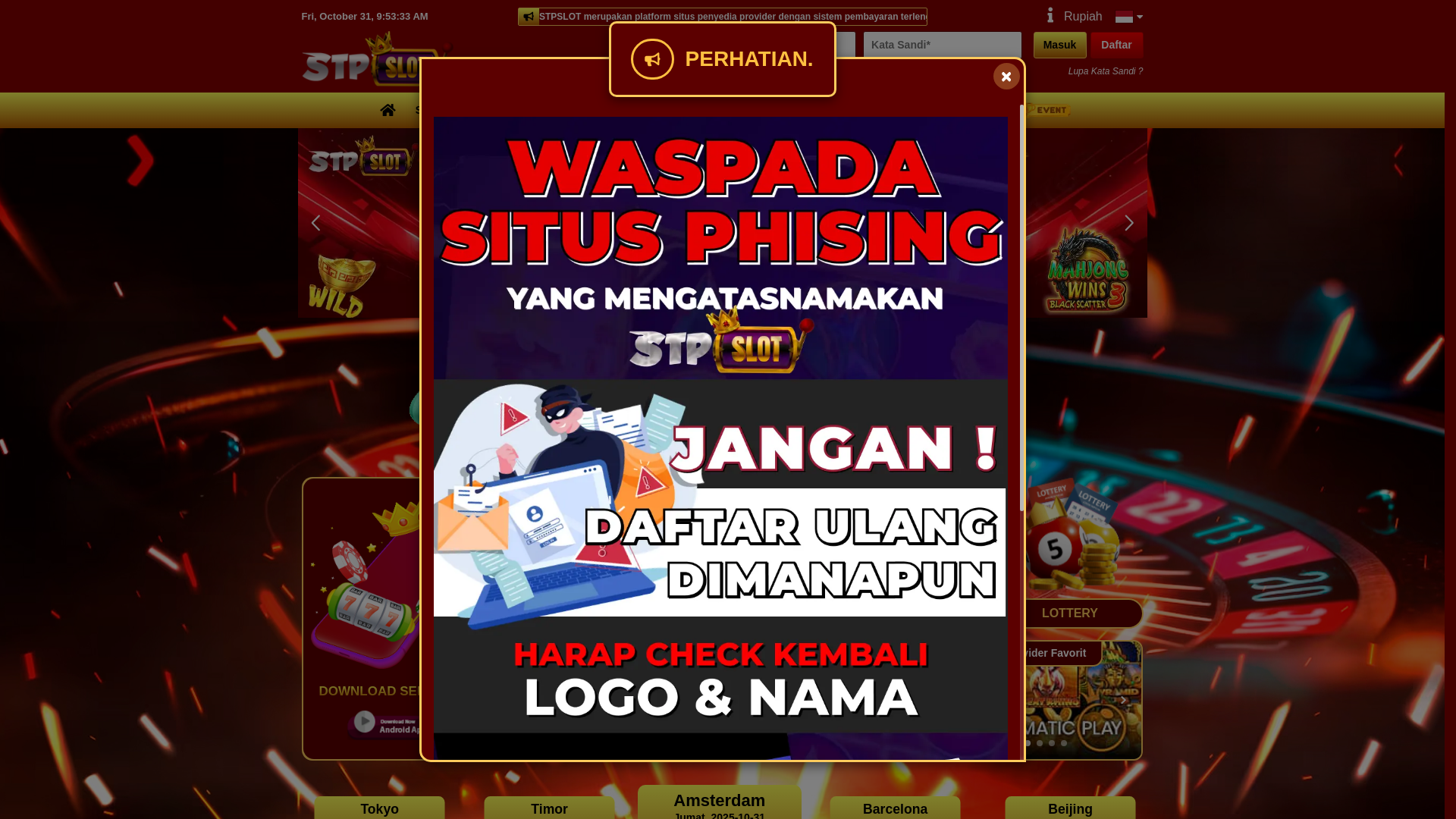 website screenshot of https://stpslot88.website/