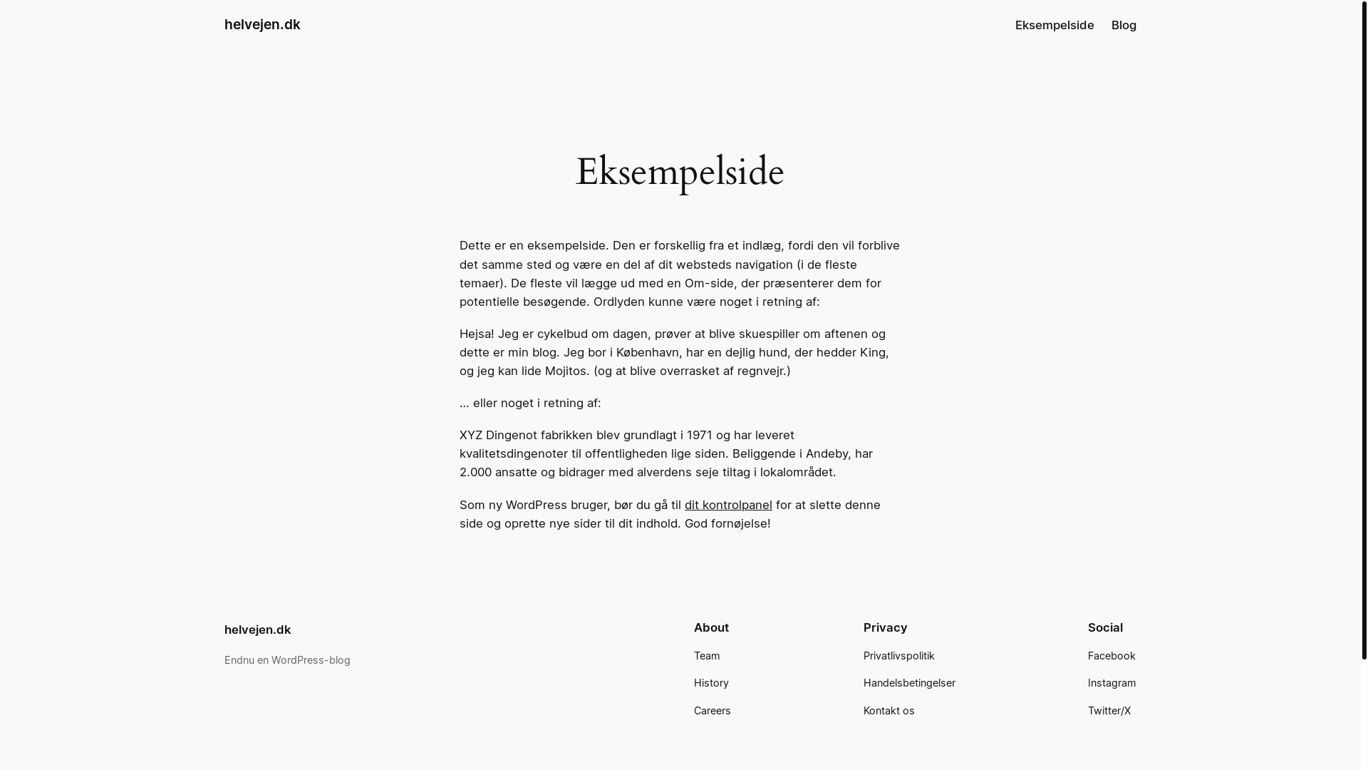 website screenshot of https://helvejen.dk/