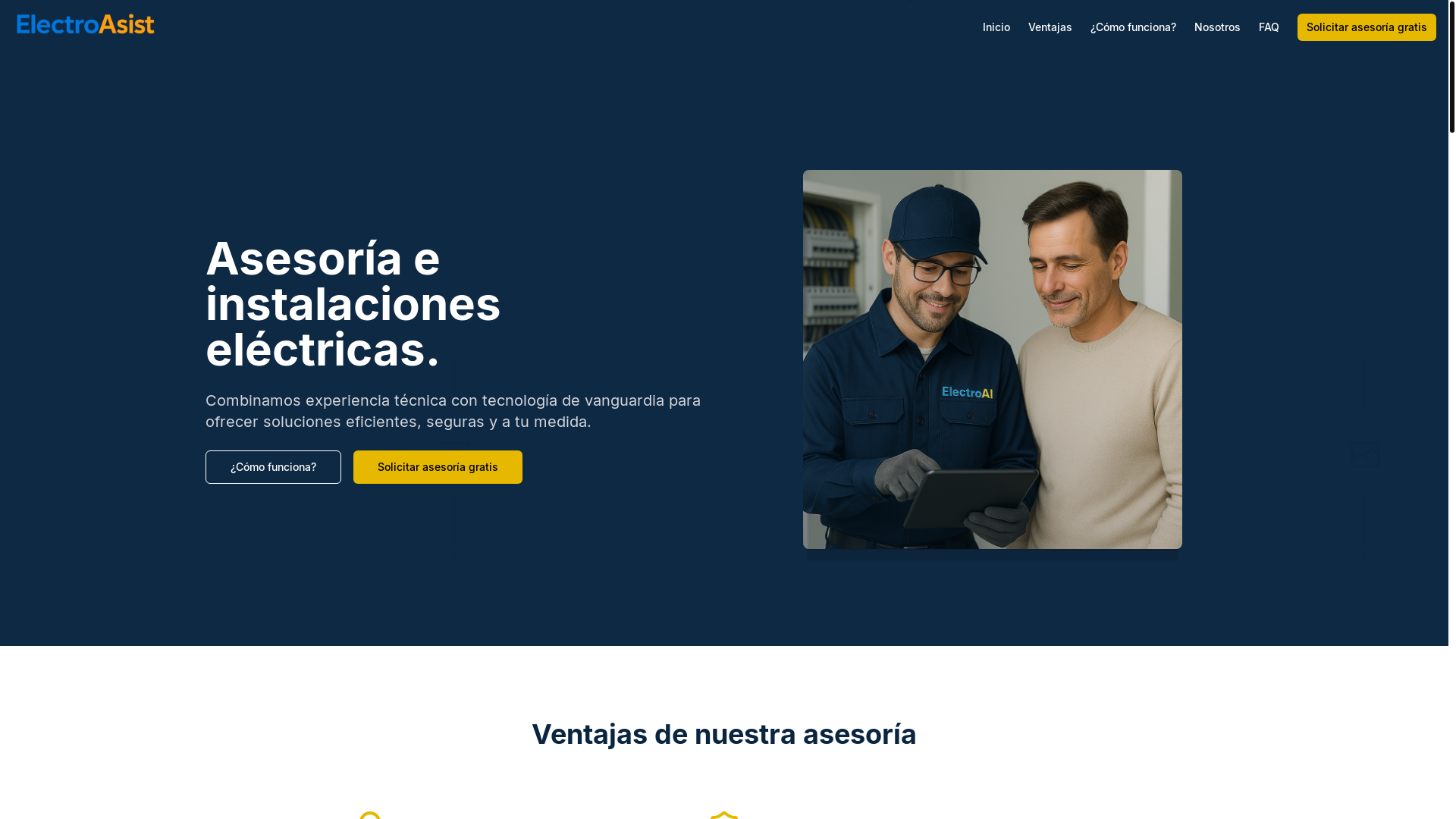 website screenshot of https://electroasist.cl/