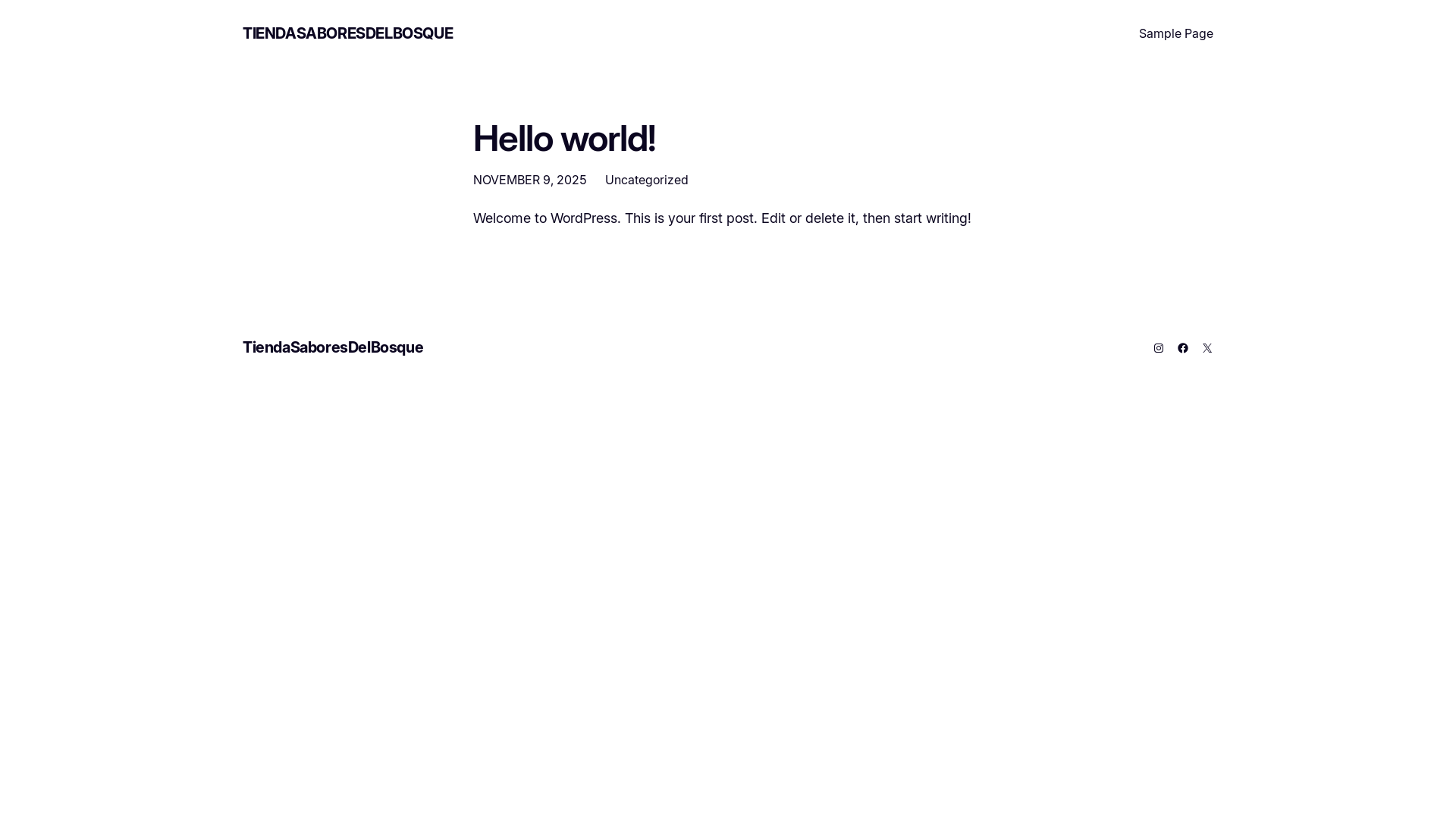 website screenshot of https://tiendasaboresdelbosque.xyz/