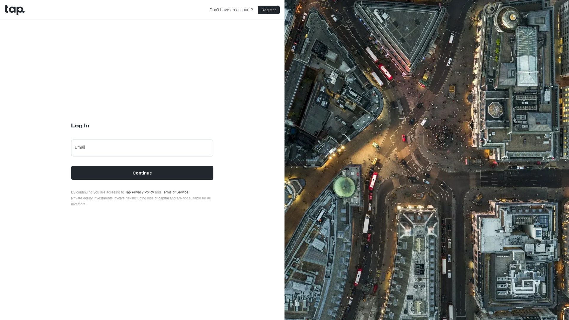website screenshot of https://app.usetap.com/