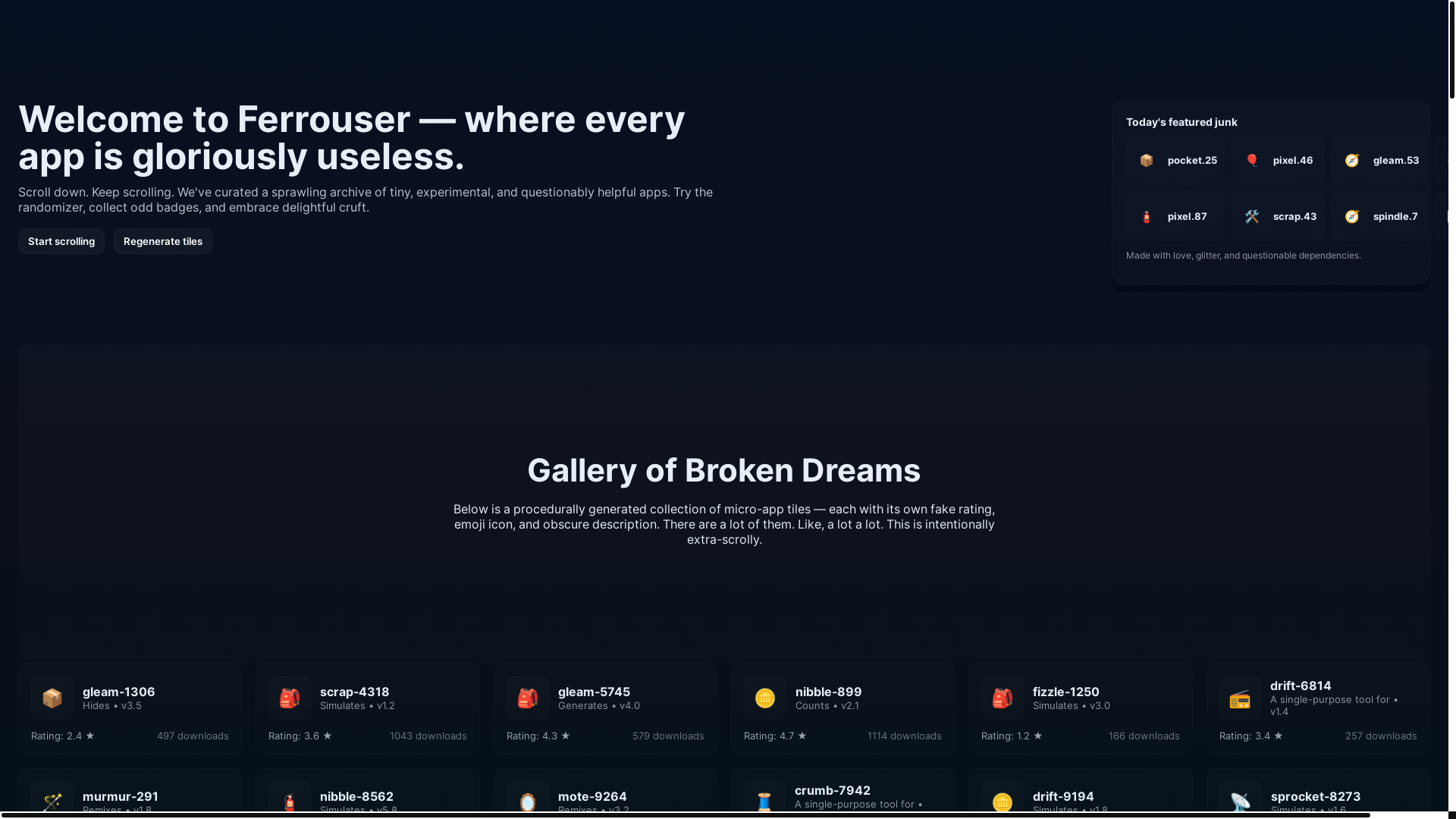 website screenshot of https://ferrouser.site/