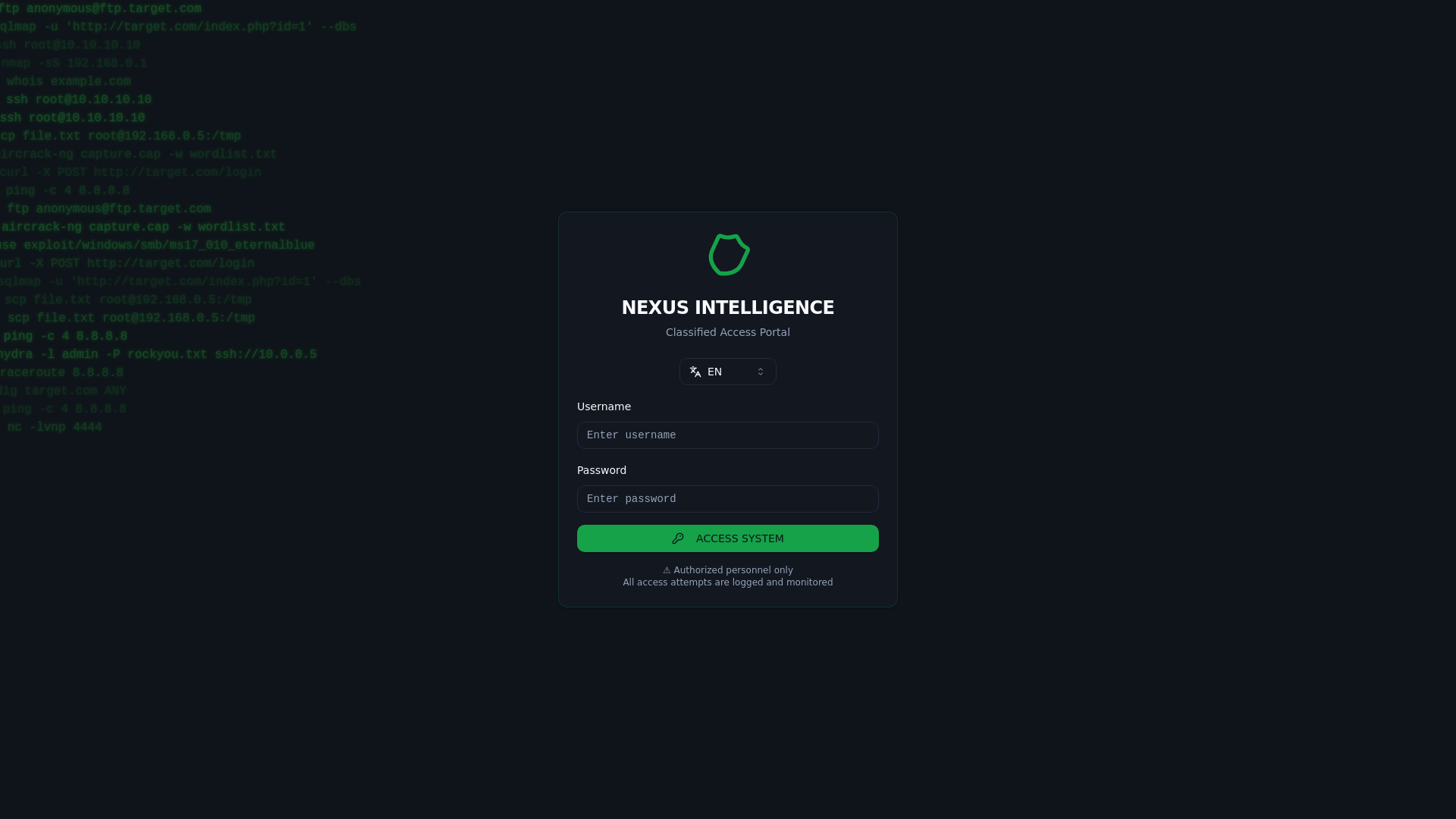 website screenshot of https://nexushack.ru/