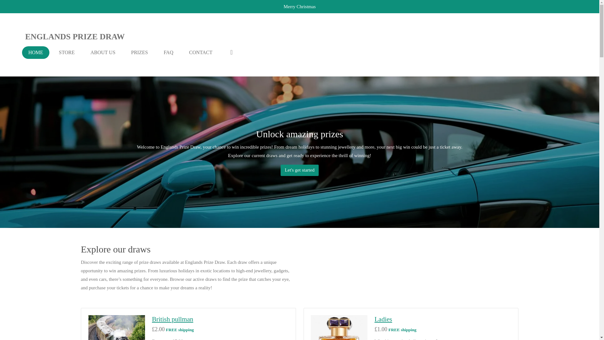 website screenshot of https://englands-prize-draw.co.uk/