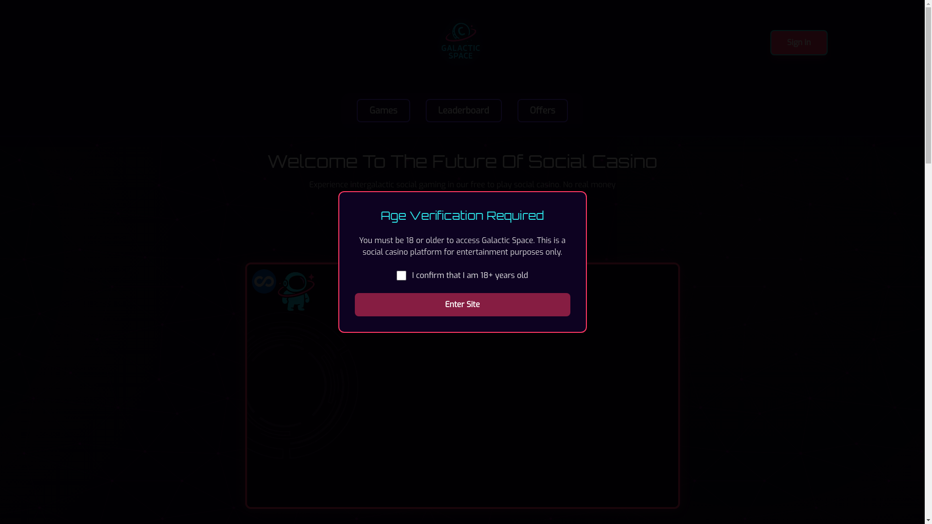 website screenshot of https://galacticspacegames.net/