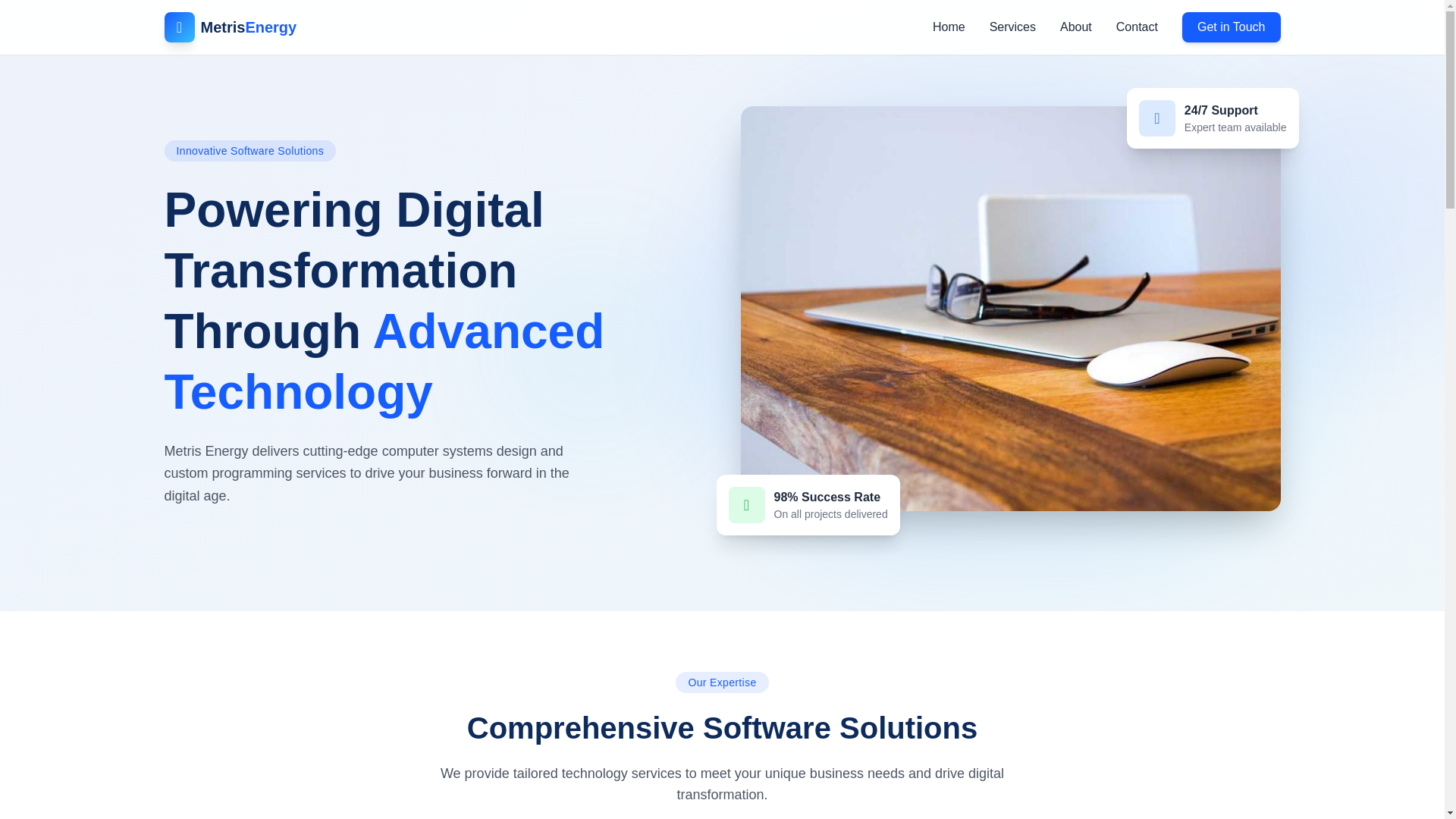 website screenshot of https://metrisenergy.info/