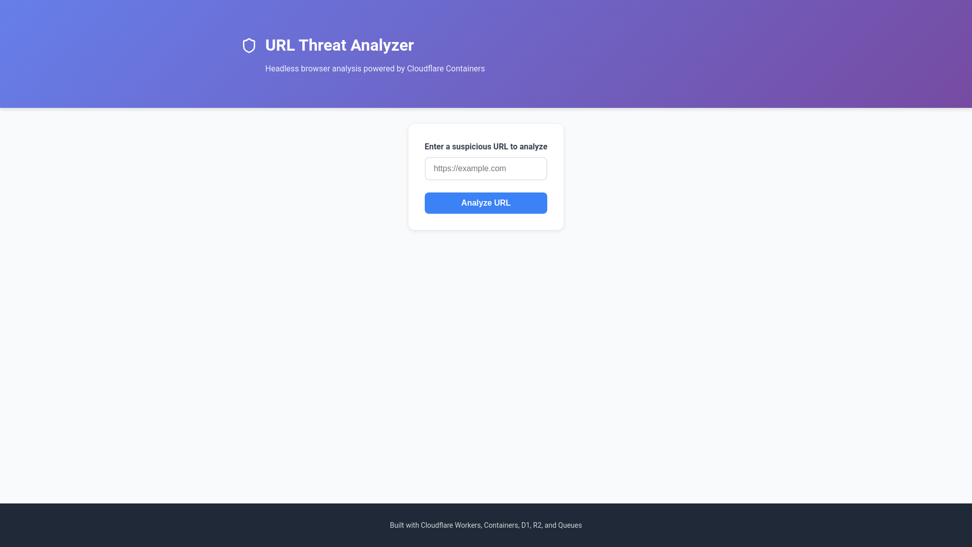 website screenshot of https://url-threat-analyzer.pages.dev/