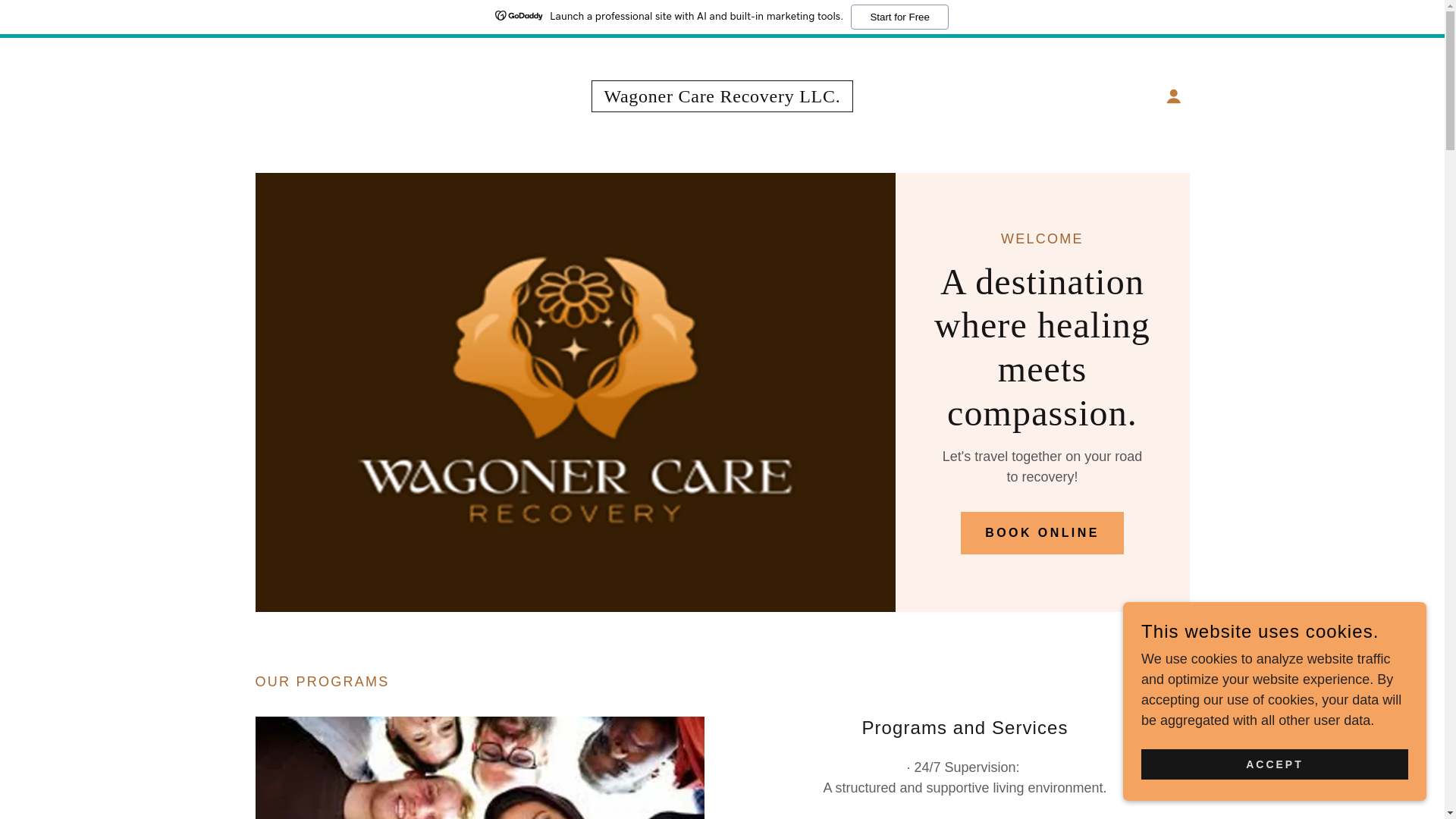 website screenshot of https://wagonercare.org/