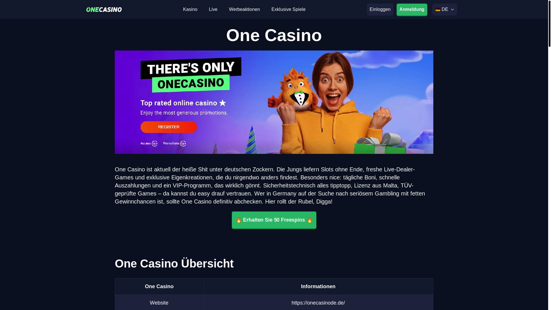 website screenshot of https://onecasinode-de-1907.pages.dev/