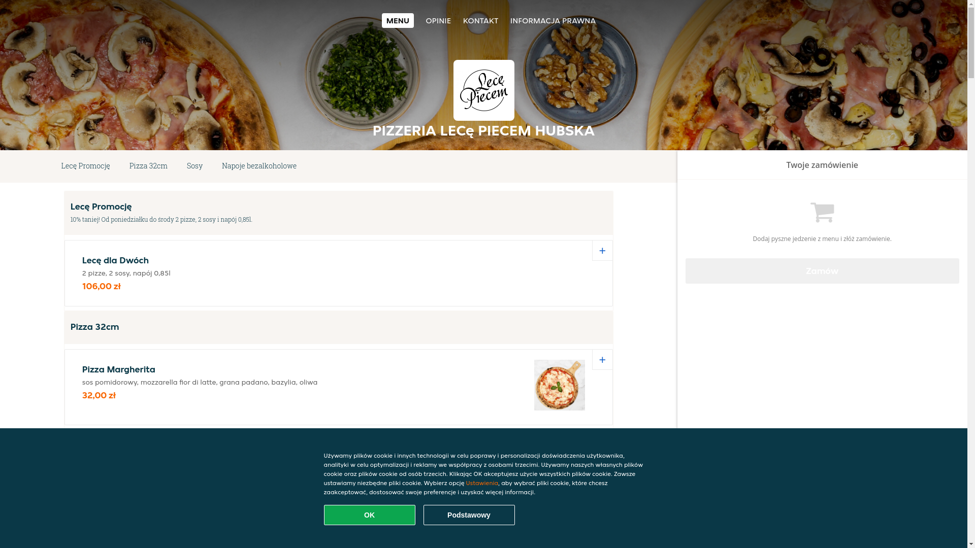 website screenshot of https://pizzeria-lece-piecem-wroclaw.pl/