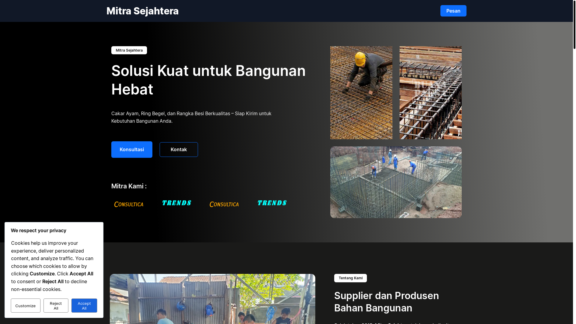 website screenshot of https://cakarayambesibeton.online/