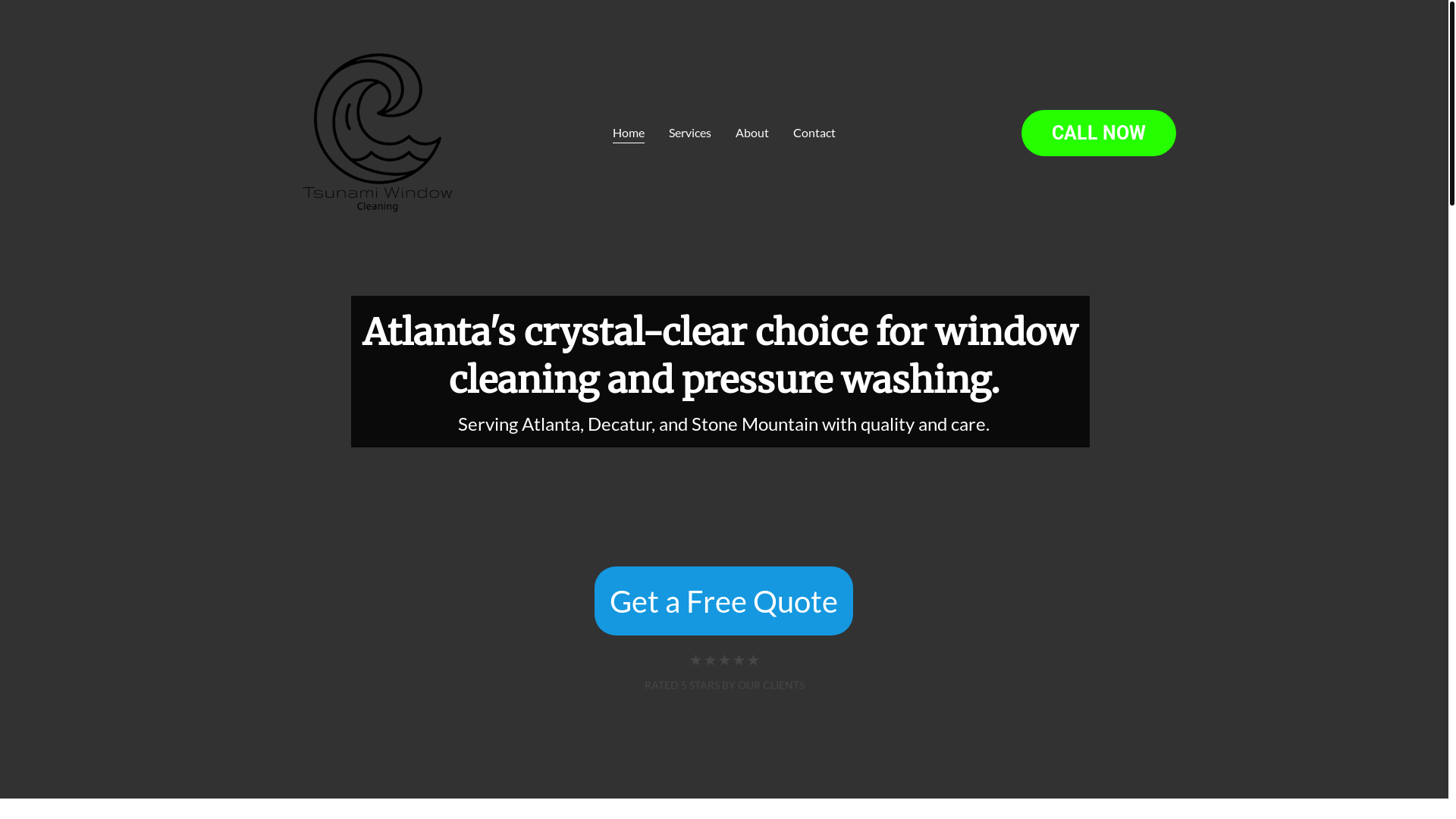 website screenshot of https://tsunamiwindowcleaningatlanta.com/