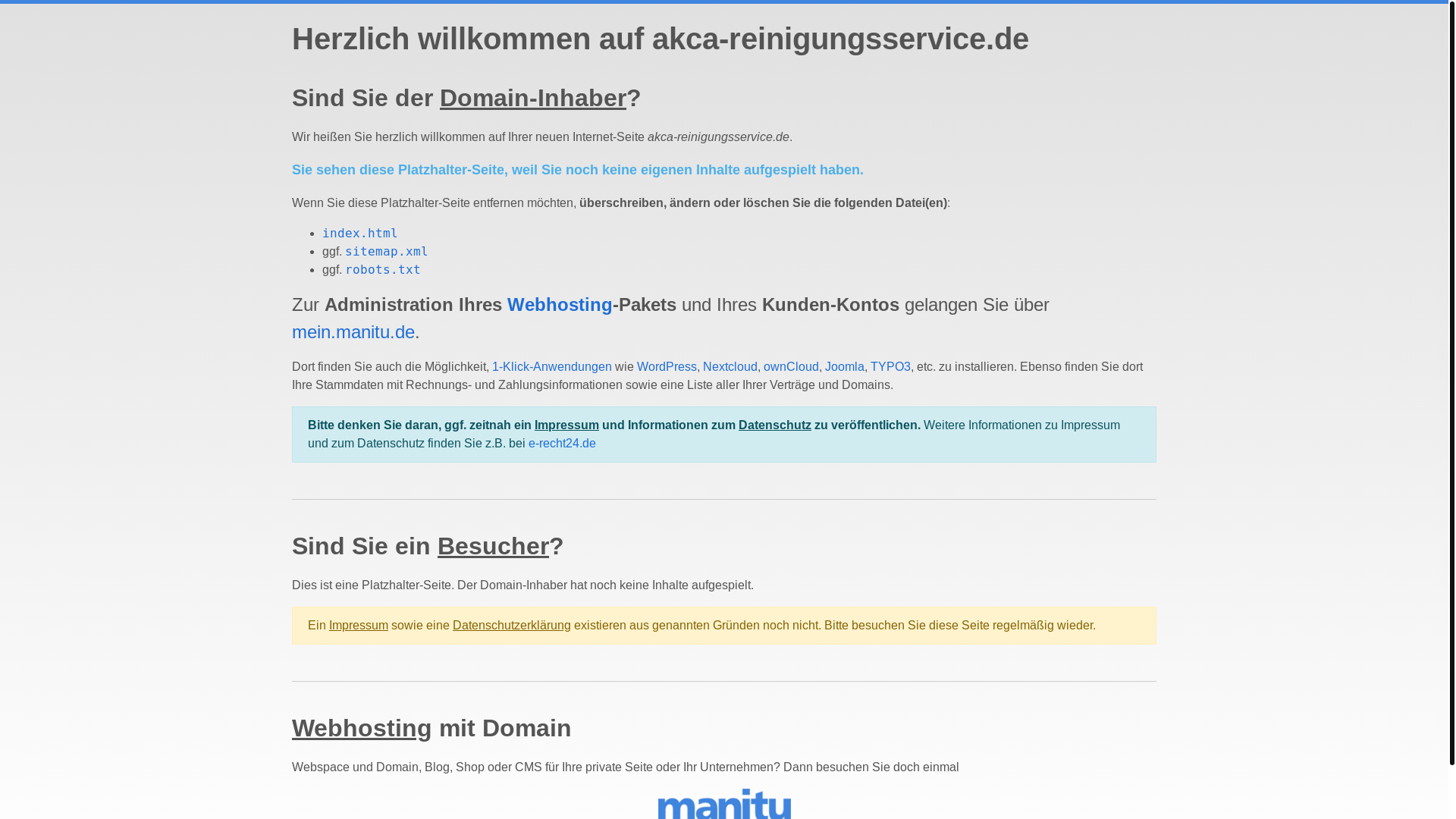 website screenshot of https://akca-reinigungsservice.de/