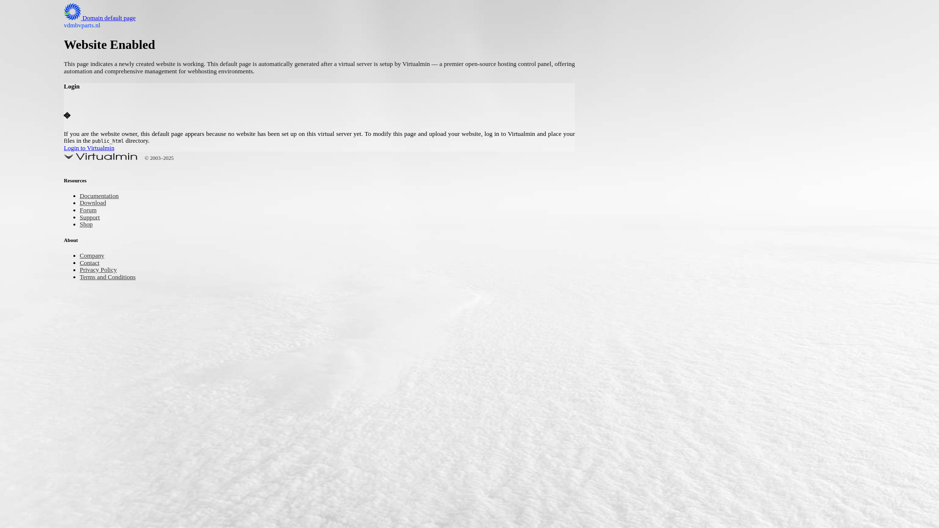 website screenshot of https://vdmbvparts.nl/