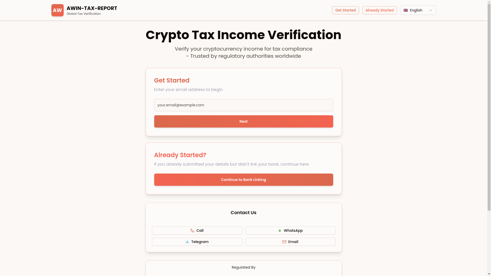 website screenshot of https://awin-tax-report.com/