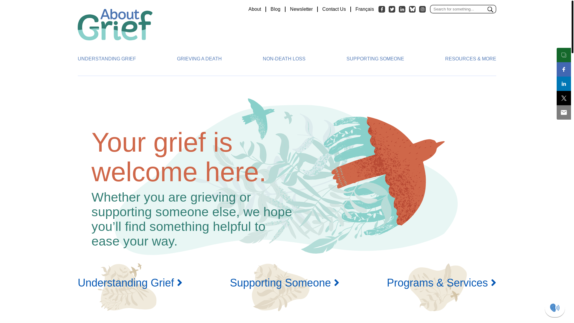website screenshot of https://aboutgrief.ca/