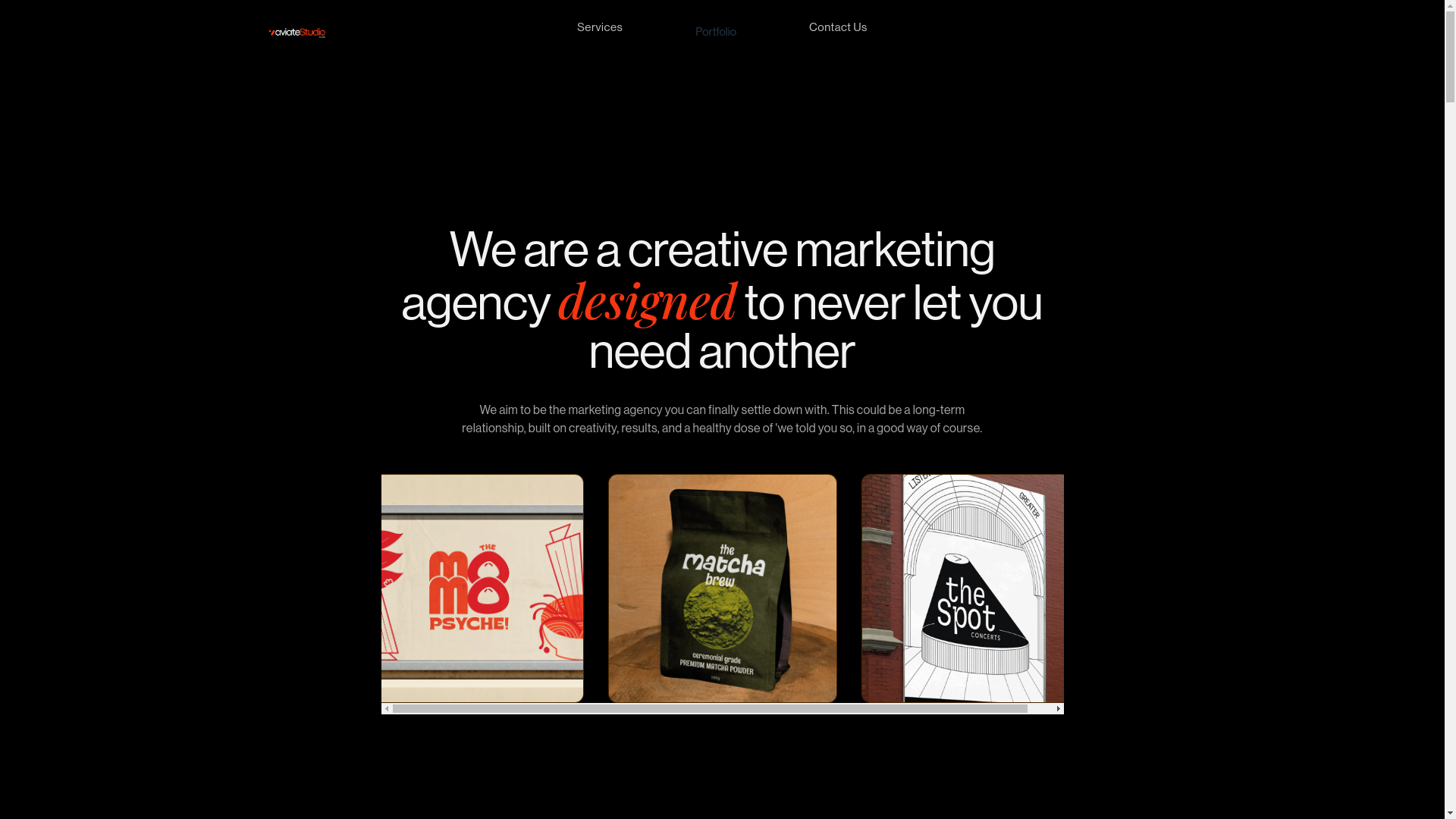 website screenshot of https://av8studio.agency/