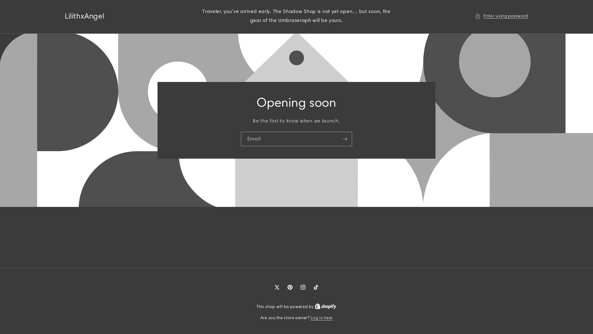 website screenshot of https://shoplilithxangel.com/