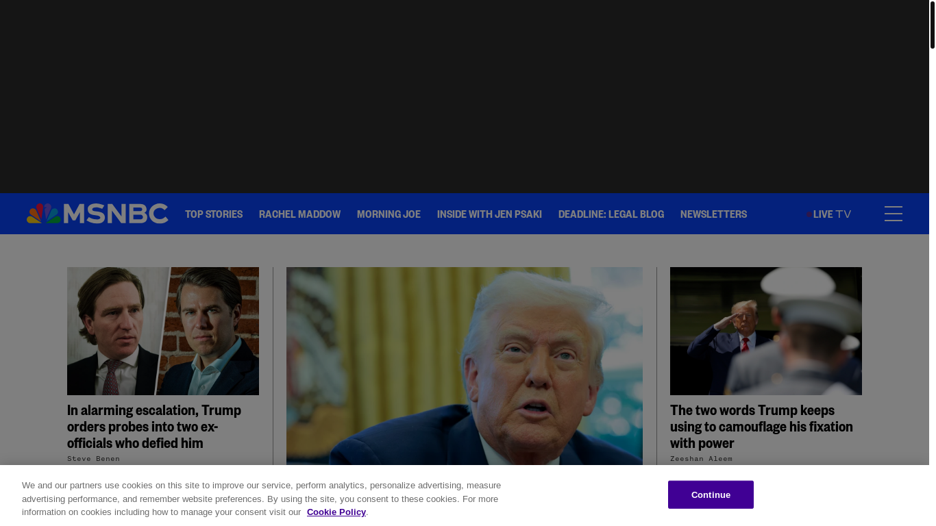 website screenshot of https://www.msnbc.com/