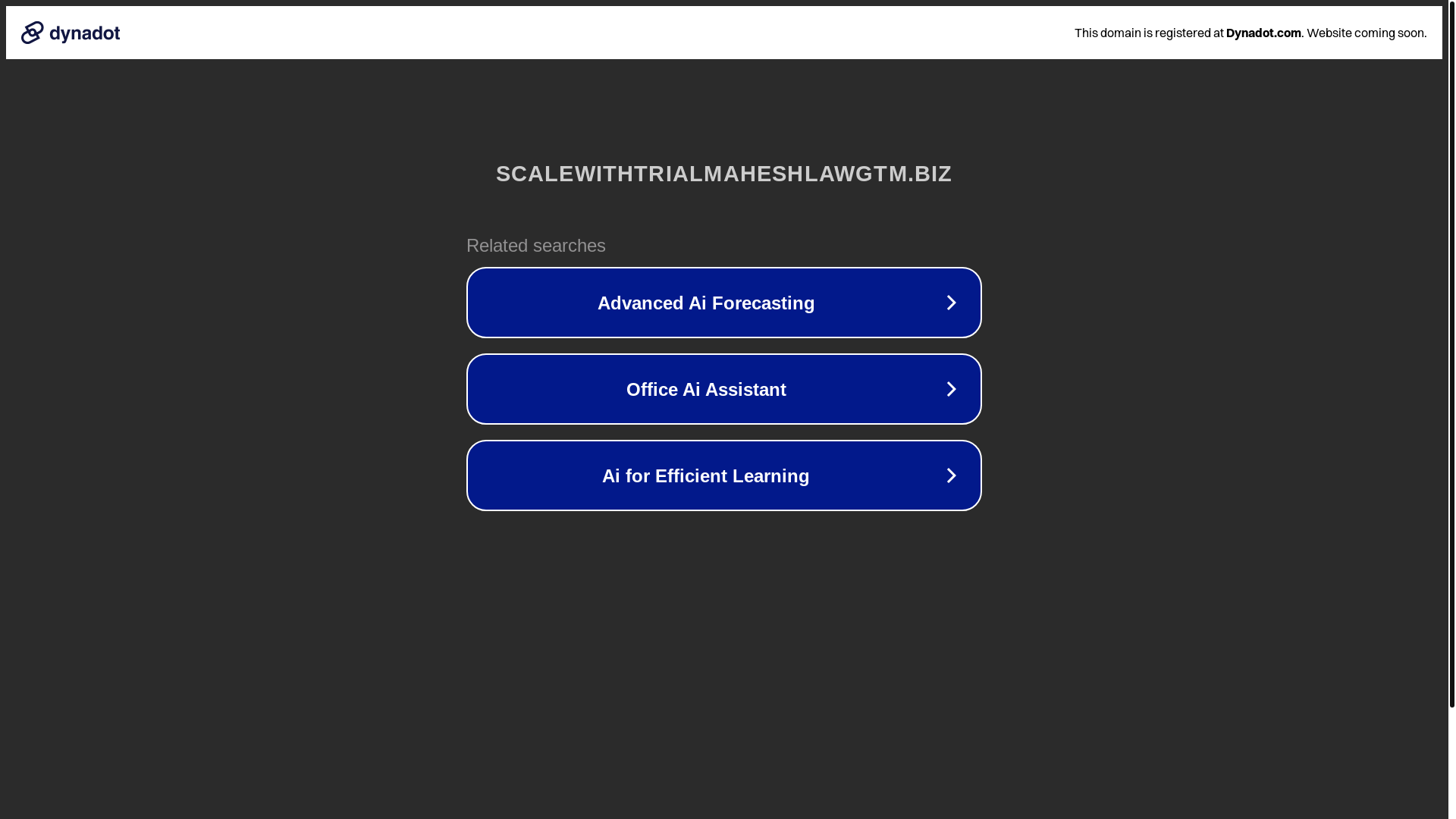 website screenshot of https://scalewithtrialmaheshlawgtm.biz/
