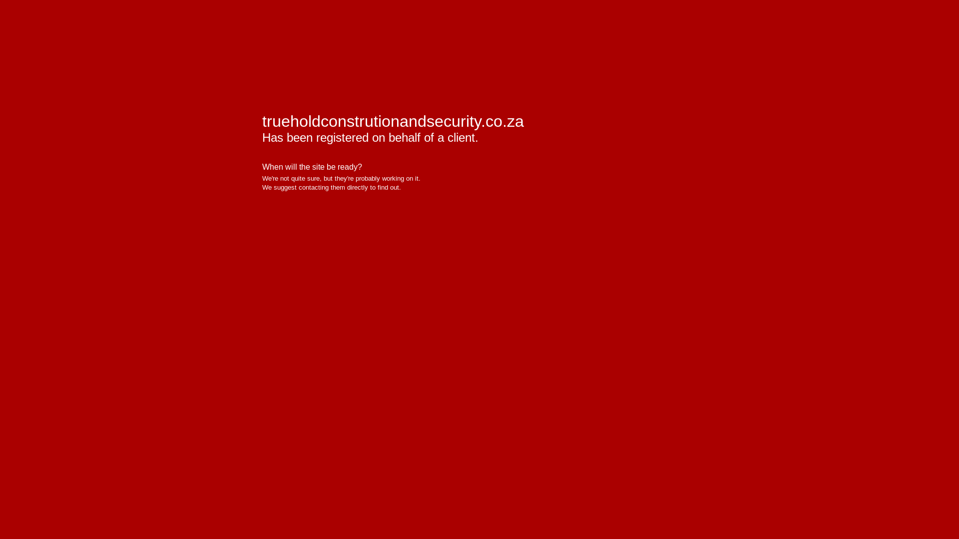 website screenshot of https://trueholdconstrutionandsecurity.co.za/
