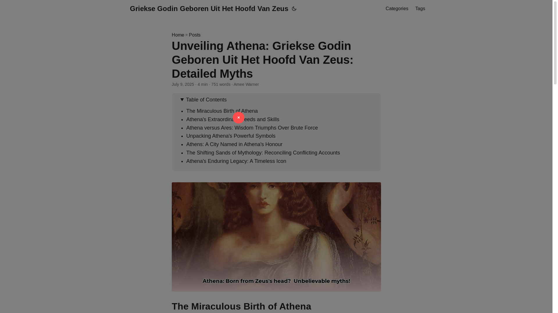 website screenshot of https://griekse-godin-geboren-uit-het-hoofd-van-zeus.pages.dev/