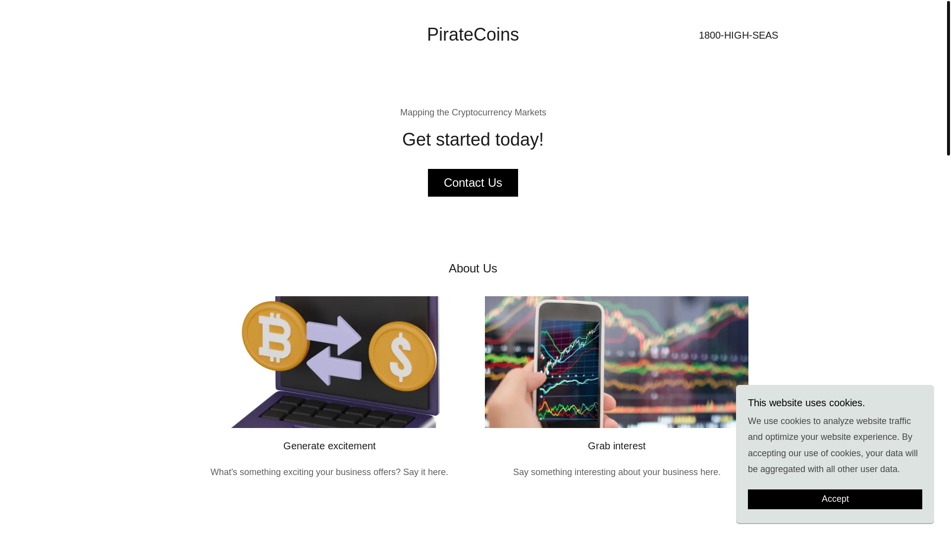 website screenshot of https://piratecoins.xyz/