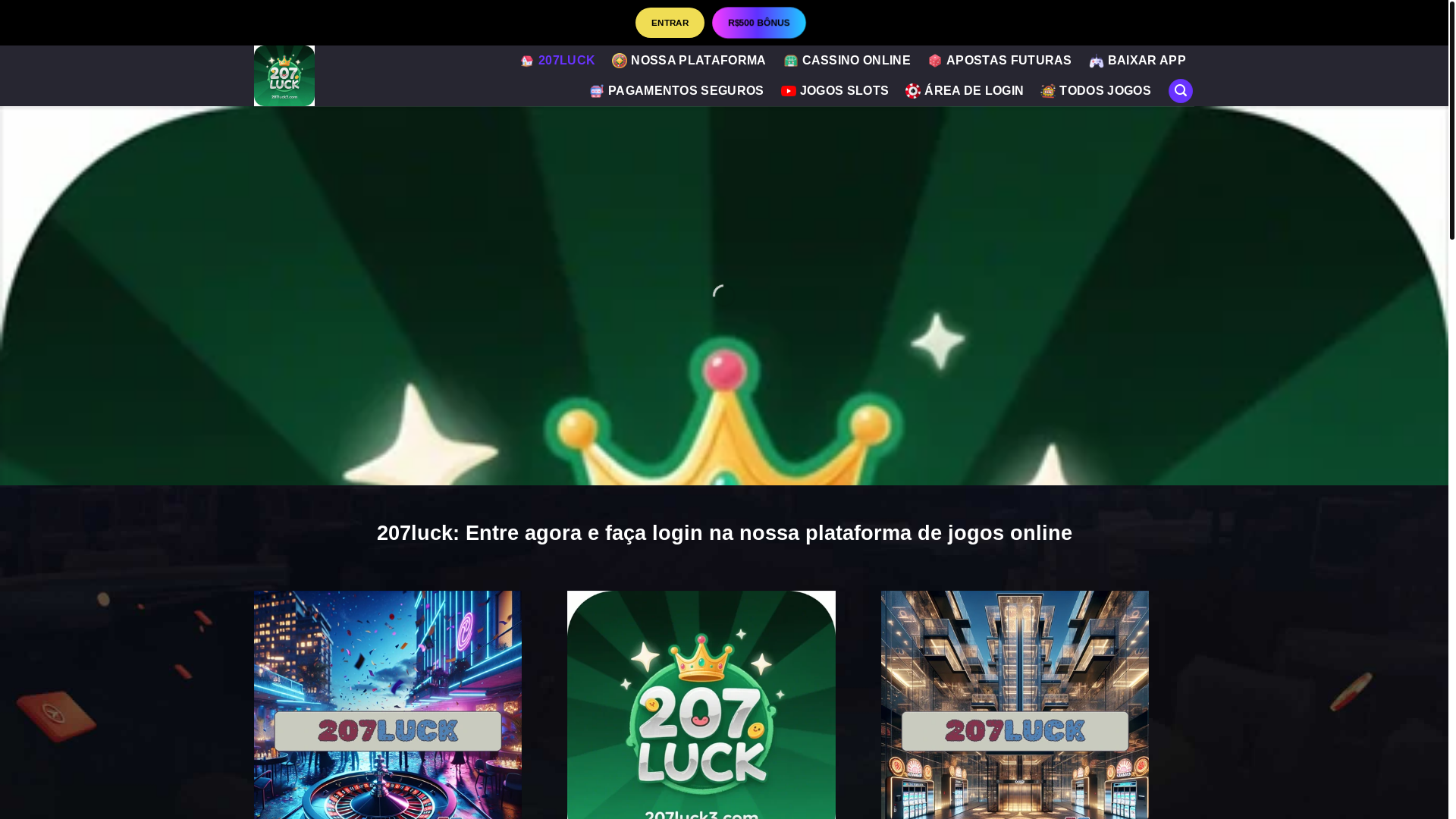 website screenshot of https://207luck3.com/