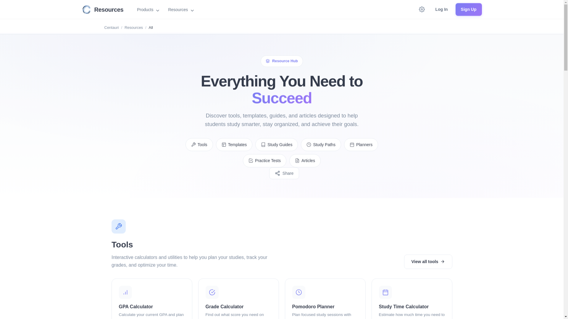 website screenshot of https://centauri-resource.pages.dev/