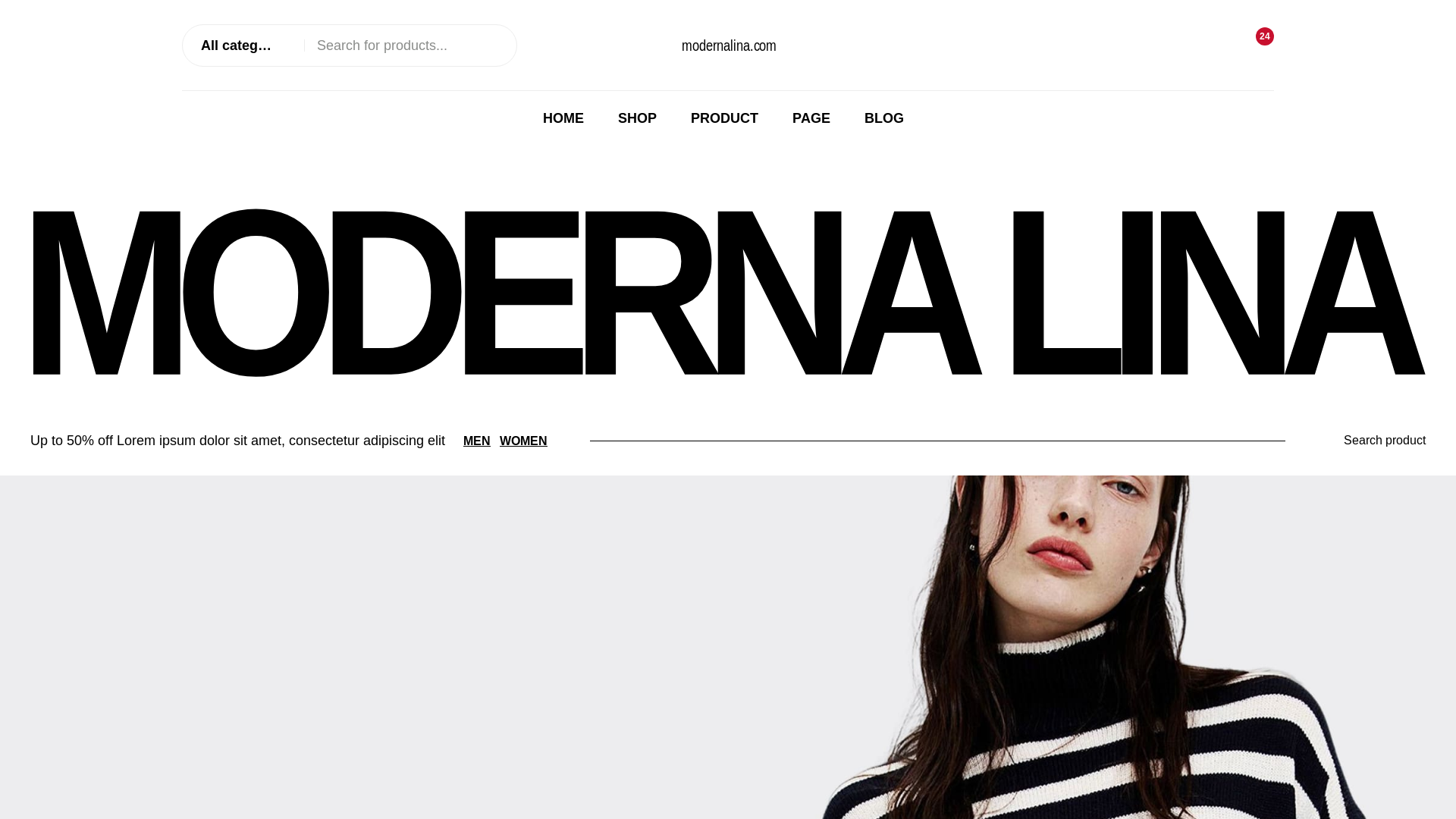 website screenshot of https://modernalina.com/