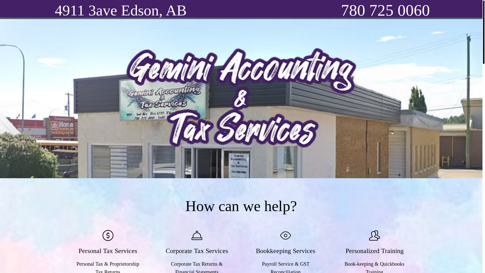 website screenshot of https://geminiaccounting.ca/