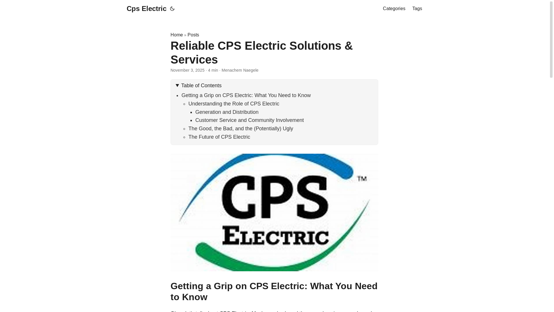 website screenshot of https://cps-electric.pages.dev/