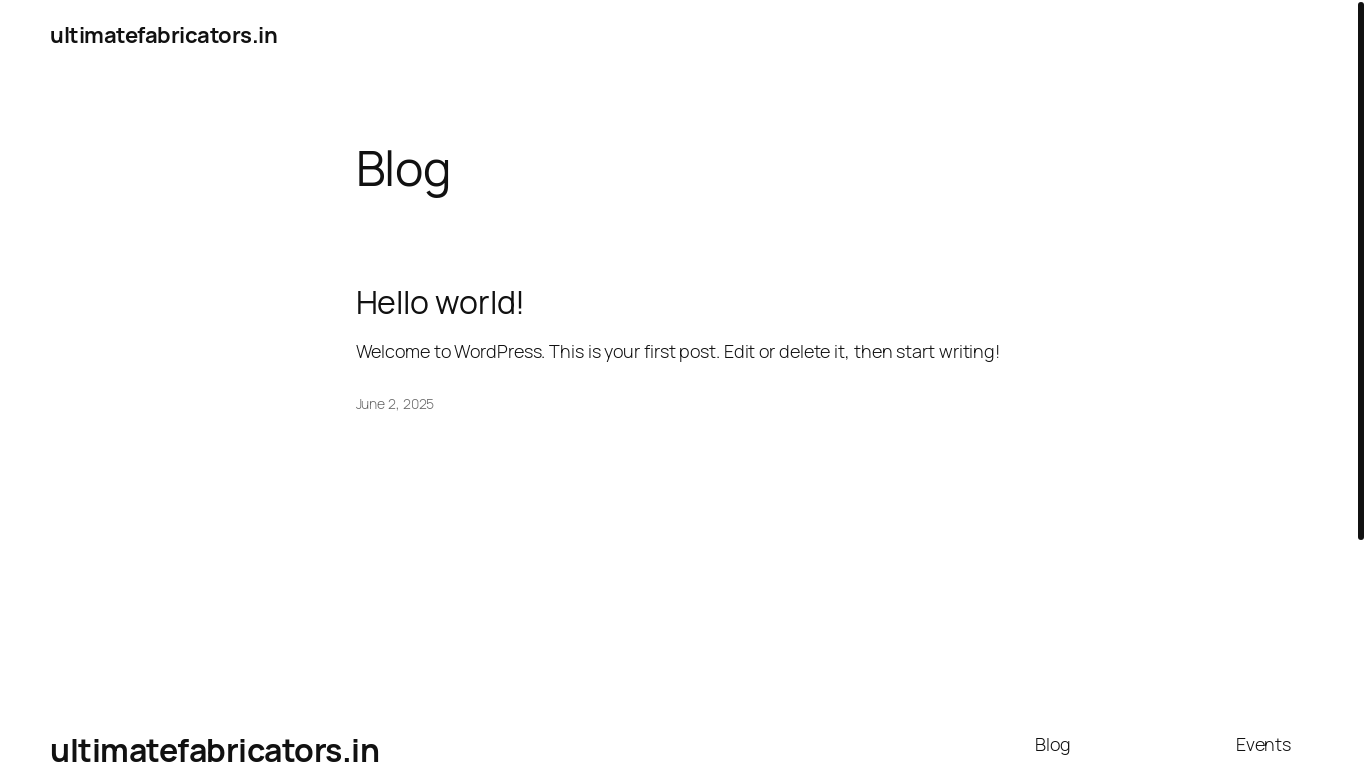 website screenshot of https://ultimatefabricators.in/