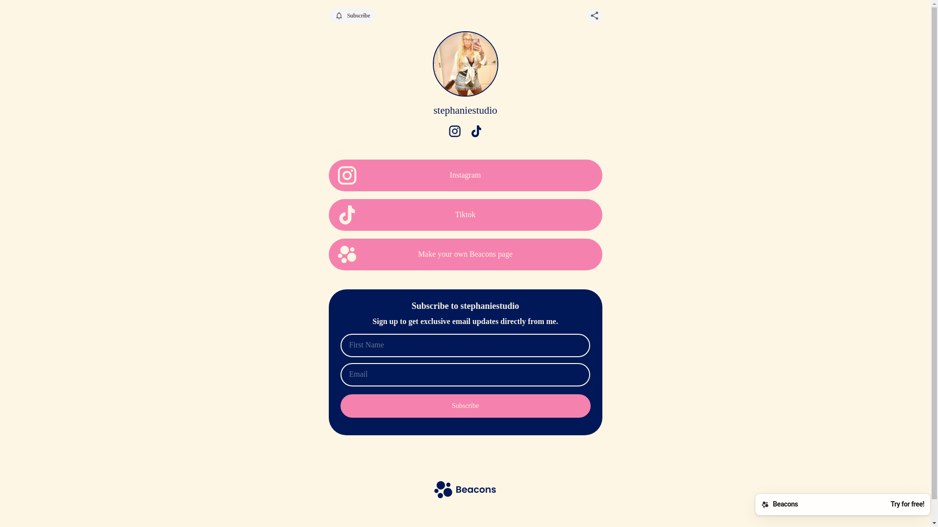 website screenshot of https://stephaniestudio.store/