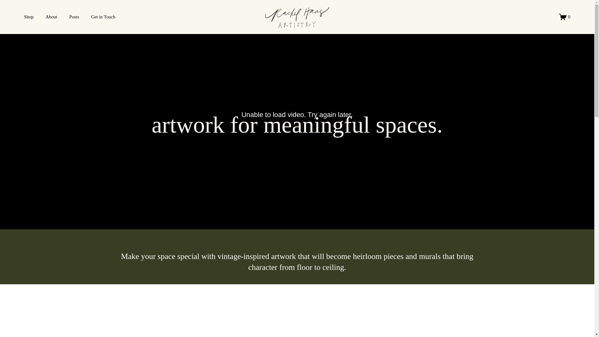 website screenshot of https://rachelhaasartistry.com/