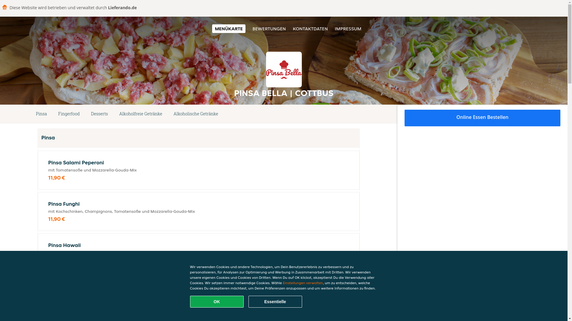 website screenshot of https://pinsabella-cottbus.de/